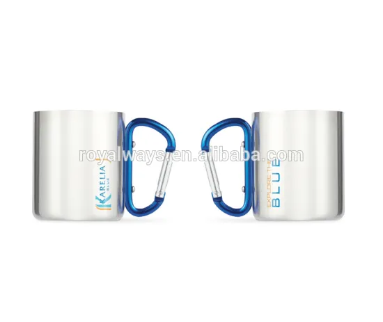 220ml Fashion design food safe metal mug with carabiner