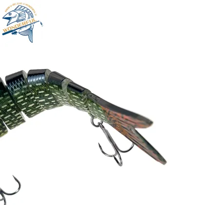 Multi-Jointed Rotating Flexibly ABS Spinner Bait for Bass with Rooster Tail