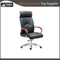 Silla de oficina de cuero reclinable con respaldo alto