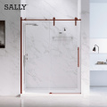 Sally Matt Black Semi-Framed 8-10mm συρόμενη πόρτα ντους