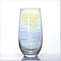 ribbed stemless champagne glasses with Iridescent luster