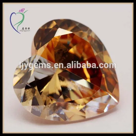 China Bead Jewelry Multicolor CZ Heart Shape Cubic Zirconia Stone