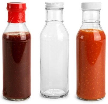 375ml Sauce Bottles with Screw Plastic/Metallic Cap