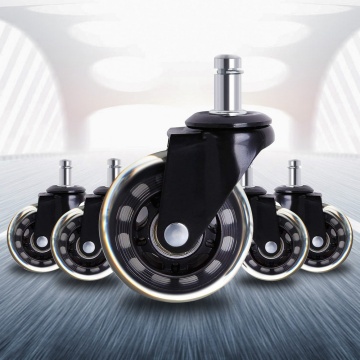 5 PCS Office Chair Caster Wheels Roller Rollerblade Style Castor Wheel Replacement Soft Safe Rollers Furniture Hardware