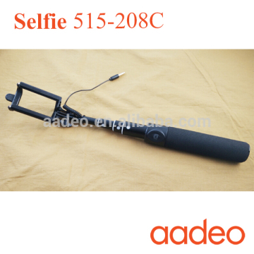 ( factory direct)High quality aluminum selfie stick with cable and phone holder,wired selfie stick monopod without bluetooth 15
