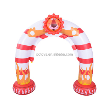 Inflatable sprinkler arch toy in the lion shape