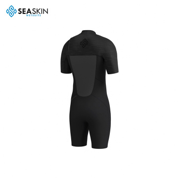 Seaskin Mens Black Short Sleeve Zipperless Shorty Wetsuit