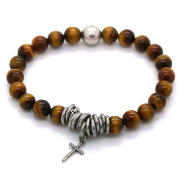 Agate stone bracelet with vintage little charm