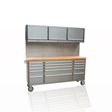 HTC7218W 72 Inch Garage Tool Chest with 15 Drawers + 3 Cabinets and 4 Wheels