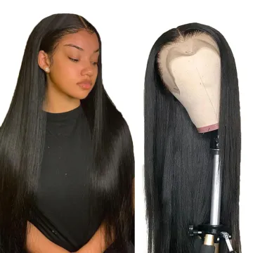 Natural color  Brazilian Human Hair T lace HD Transparent Lace Front Wigs with Pre-Plucked Virgin hair Wigs For Black Women