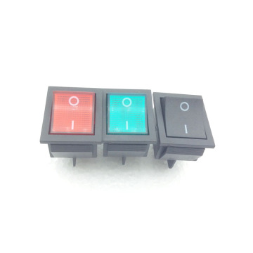 KCD4-201N Rocker Switch with Lighting - 15/30A Red Green