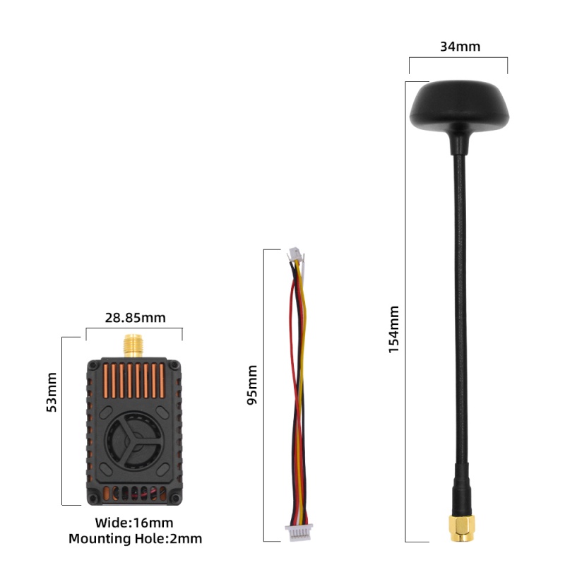 VTX 6.1G 7.2G 3W Video Transmitter 8