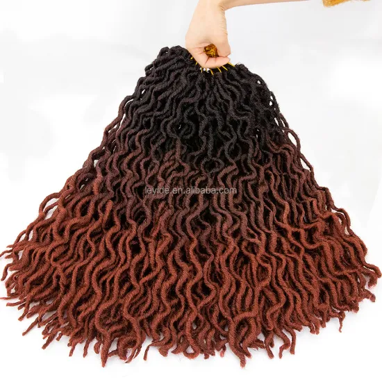 AliLeader Hot Sale Ombre Nu Gypsy Locs Crochet Braid Wavy Faux Locs Synthetic Hair Extension