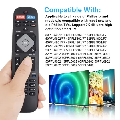 NH500UP Infrared Ray Remote Control Replacement for Philips Smart LED 4K Ultra HD Android LED F7 TV
