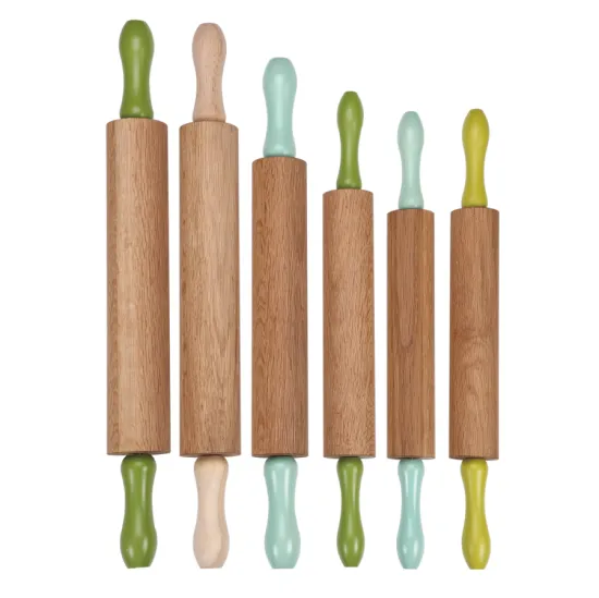 Adjustable Wood Rolling Pin with painting handle