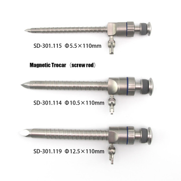 Trocart magnétique avec vis de sécurité avec protection