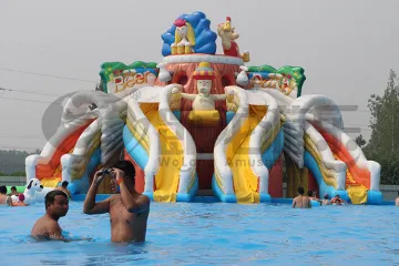Hot sale inflatable water slides with pool for kids and adults