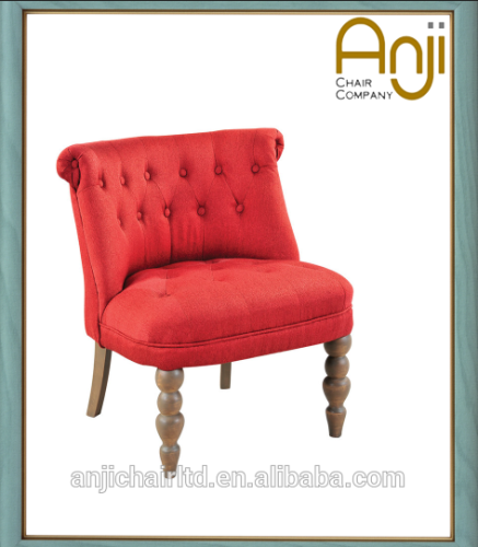 Leisure Sofa Chair Antique Finish Gourd Wooden Legs, for Living Room