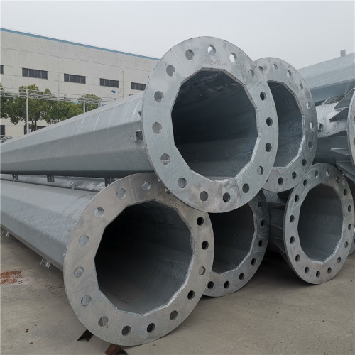 Hot Dip Galvanized Pipe 220KV power transmission distribution pole Manufactory