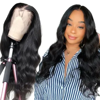Brazilian Virgin Raw Hair Curly Water Wave 150% 180% 200% Pre Plucked Bleached Knot Hair Wigs Human Hair HD Lace Front Wig