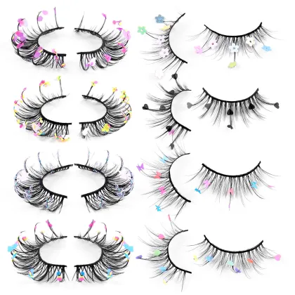 Curl False Butterfly Eyelashes Voluminous Glitter Shiny Cosplay Party Lashes