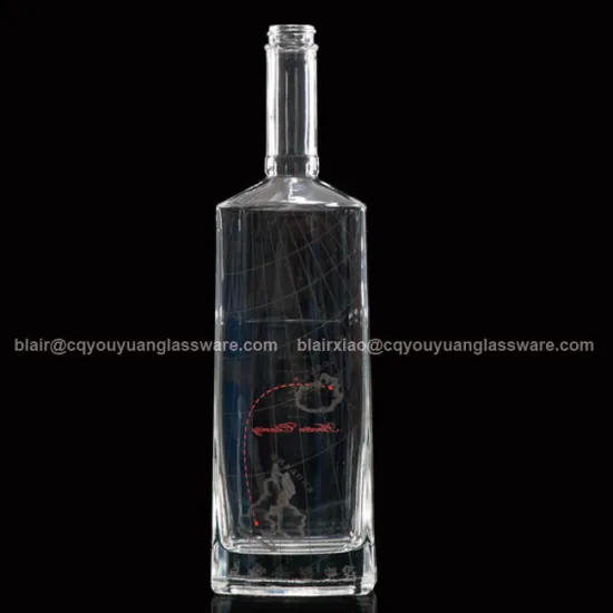 Screw Top Clear 700ML Liquor Glass Bottle Gold Spirit Bottle
