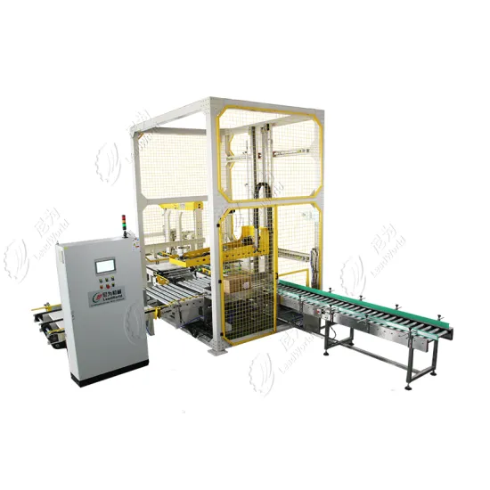 Automatic Palletizer Conveyor System with Leadworld Slip Sheet Dispenser