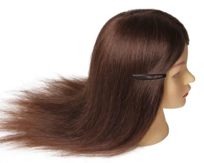 Mingshow real hair practice training head dolls mannequin with natural hair for hairdresser