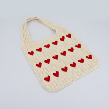 Sac fourre-tout à crochet coeur élégant mignon personnalisé