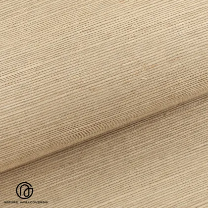 Handcrafted Sisal Wallpaper with Warm-Brown Logs
