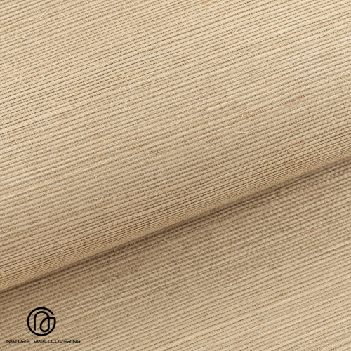 Papier peint en sisal marron clair fabriqué à la main avec texture grossière