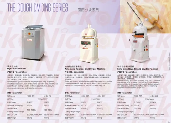 Baking Equipment Bakery Machinery Dough Divider Hydraulic Dough Dividers