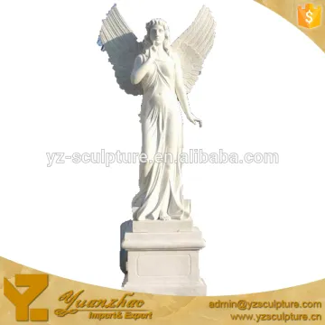 life size carved marble garden religious angel sculpture