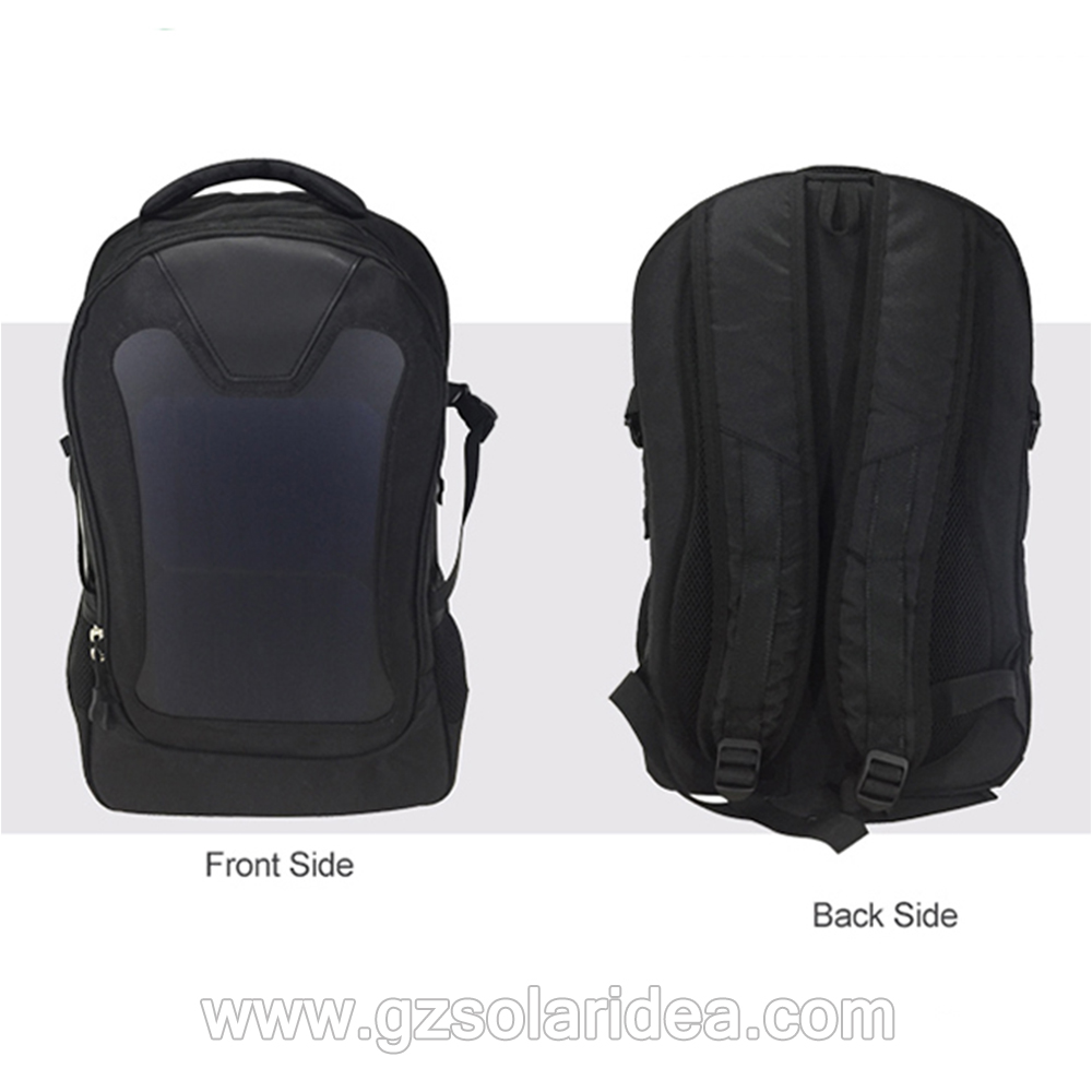 black solar panel backpack