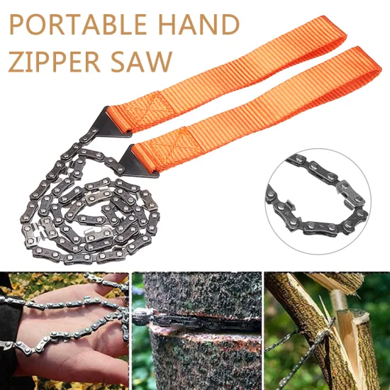 Portable Teeth Survival Hand Chain Saw Pouch for Camping Outdoor Hiking Emergency Survival Pocket Hand Tools