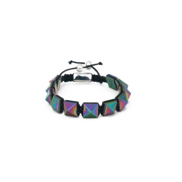 Best Sale  Color Plated Hematite Beads Bracelet With Stainless Steel Balls Adjustable Bracelet