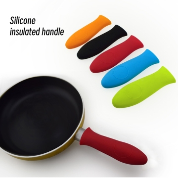 Food Grade Silicone Insulated Anti-Scald Iron Pan Skillet with Anti-Slip Handle