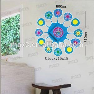 Fashion and Removable Decorative Wall Clock Decal Sticker/ Home Decor,Wall Stickers