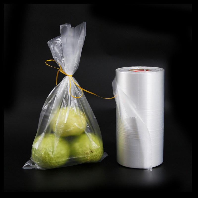 PE Material Transparent Fruit Vegetable Clear Plastic Shopping Bag on Roll for Supermarket