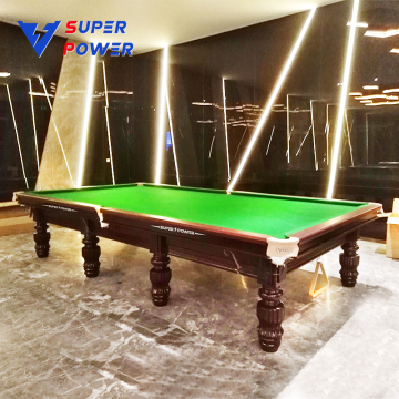 Professional 12ft Snooker Table for Sale: High Quality, Leather Pockets, Solid Wood Construction - World Standard Billiards Table