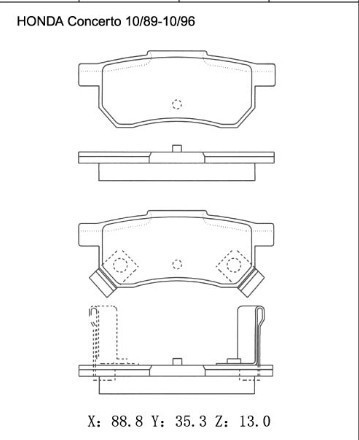 Brake Pad for Honda Concerto Brake Pad GDB499