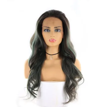 X-TRESS Synthetic Lace Front Wig With Baby Hair 22 Inch Free Part Wavy Wigs Glueless Heat Resistant Fiber Wigs For Black Women