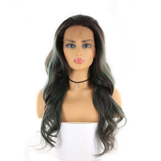 X-TRESS Synthetic Lace Front Wig With Baby Hair 22 Inch Free Part Wavy Wigs Glueless Heat Resistant Fiber Wigs For Black Women