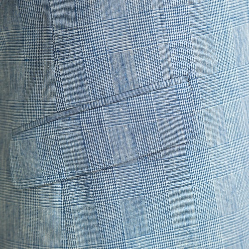 Casual Slim Fit Sky Blue Linen Blazer