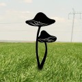Paletto da giardino con silhouette in metallo a forma di fungo