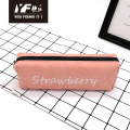 Popular simple color embroidery partysu pu pencil case