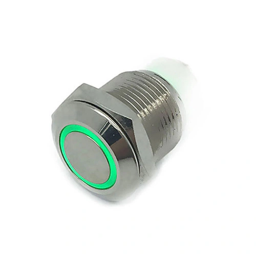 Self-locking M12mm waterproof metal button with light China ...