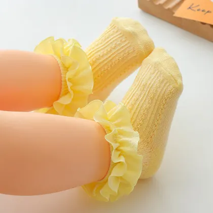 Children's Lace Socks - Spring and Autumn Solid Color Baby Princess Socks