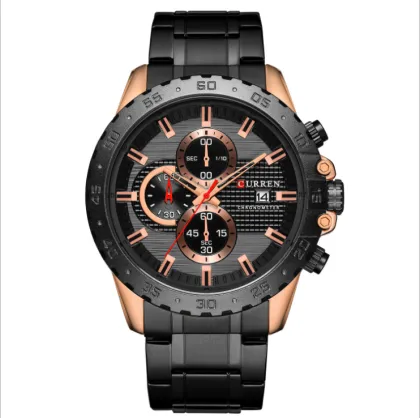 2020 Curren Mens Watch Gold Luxury Business Wristwatches Gold Chronograph Watch