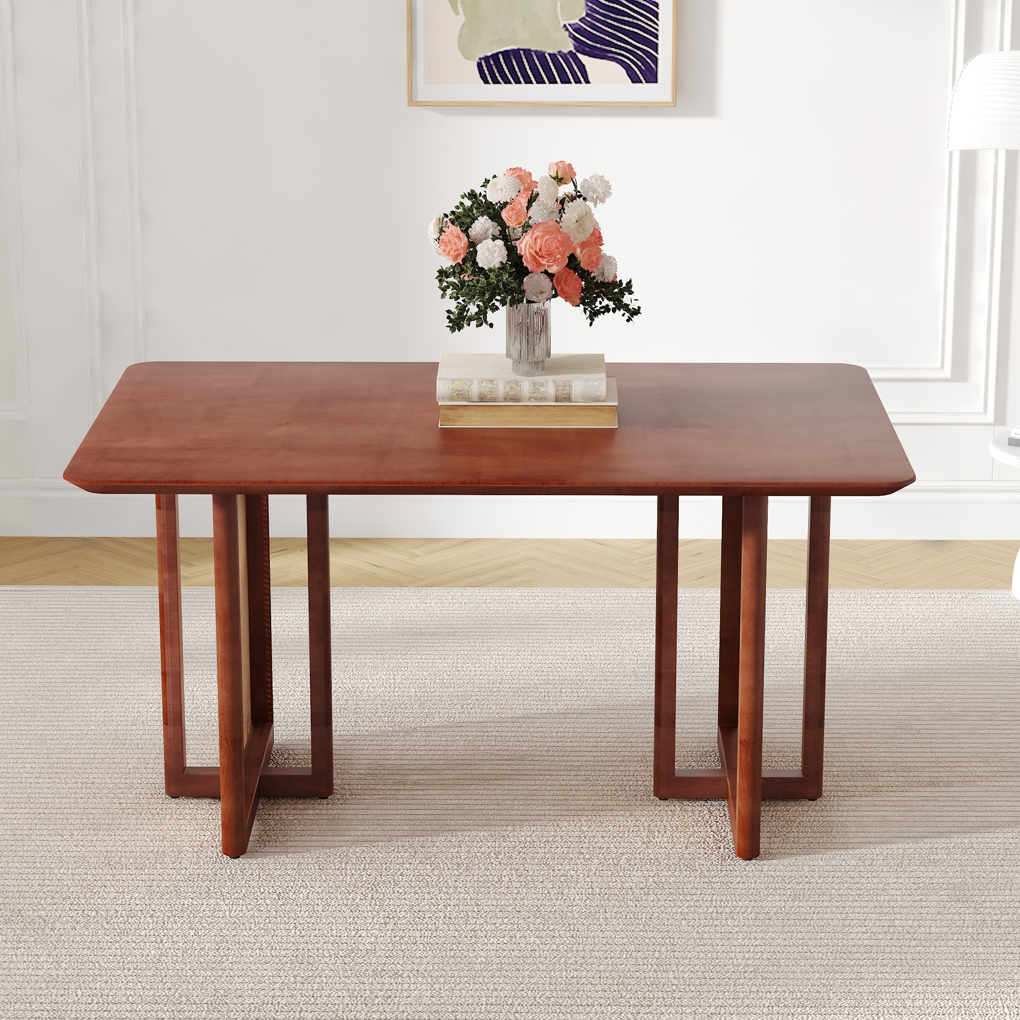 Solid Wood Rectangular Table for Living